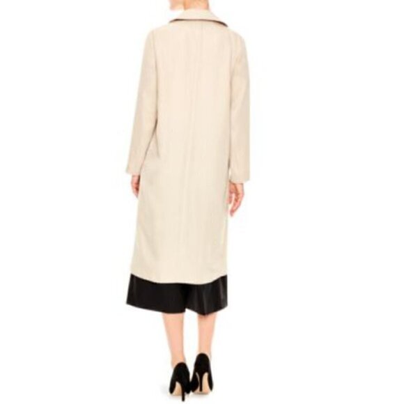 Sandro Trench Coat US L NWT EU 40 Robentine Notch Collar Beige Luxury - Picture 12 of 13